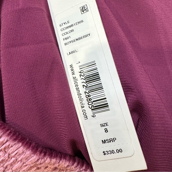 NWT Alice and Olivia Velvet Midi Skirt Boysenberry Size 8 B35 - Picture 5 of 10